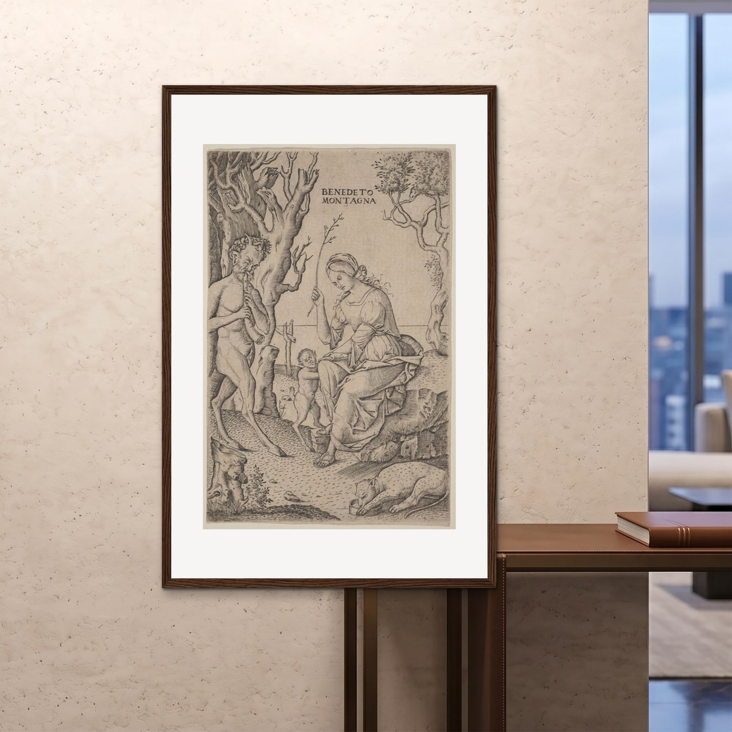 Orlonzo - FRAMED PRINT DARK WOOD 100x150cm40x60 ROOM