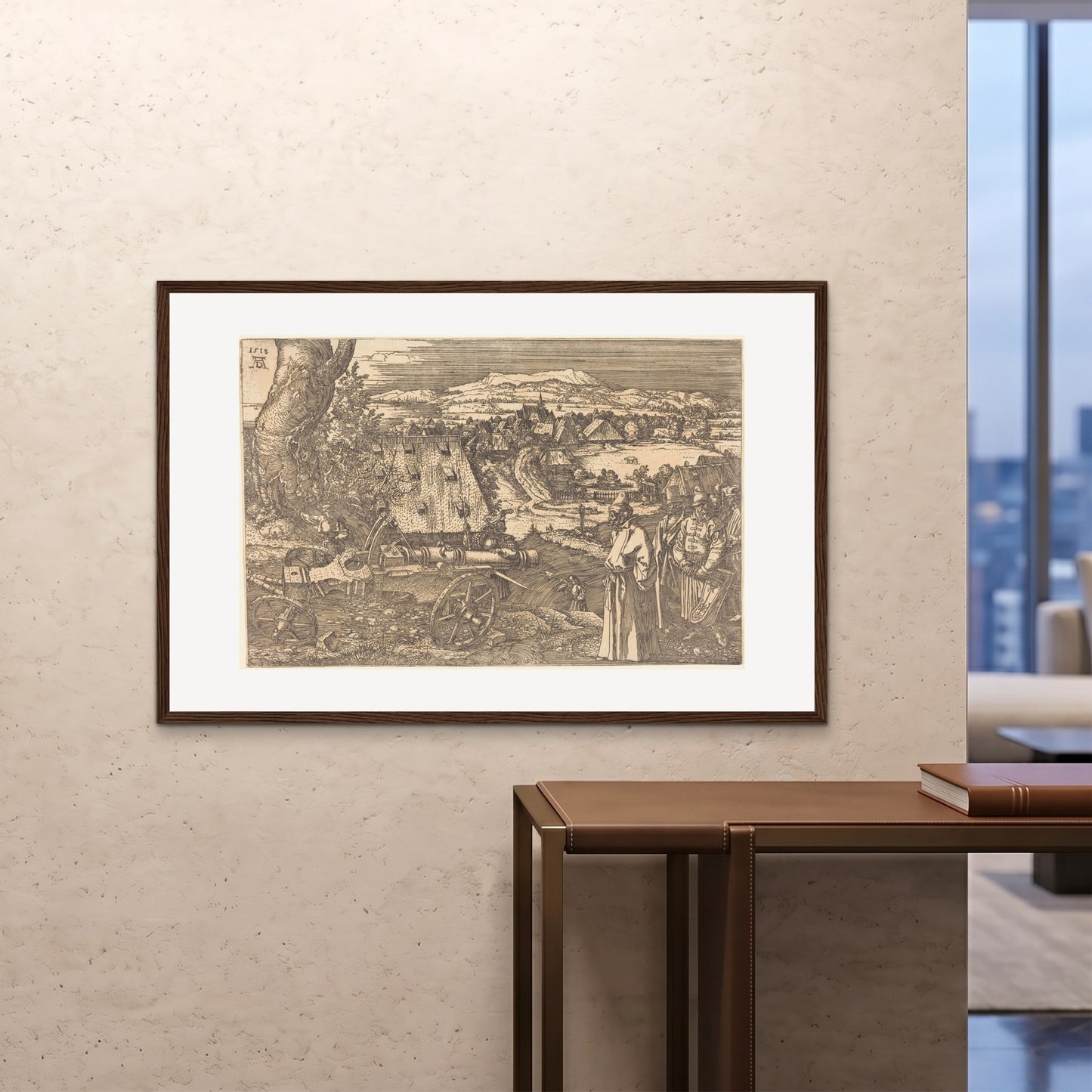 Orlonzo - FRAMED PRINT DARK WOOD 12080cm4832 ROOM