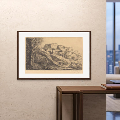Orlonzo - FRAMED PRINT DARK WOOD 12080cm4832 ROOM