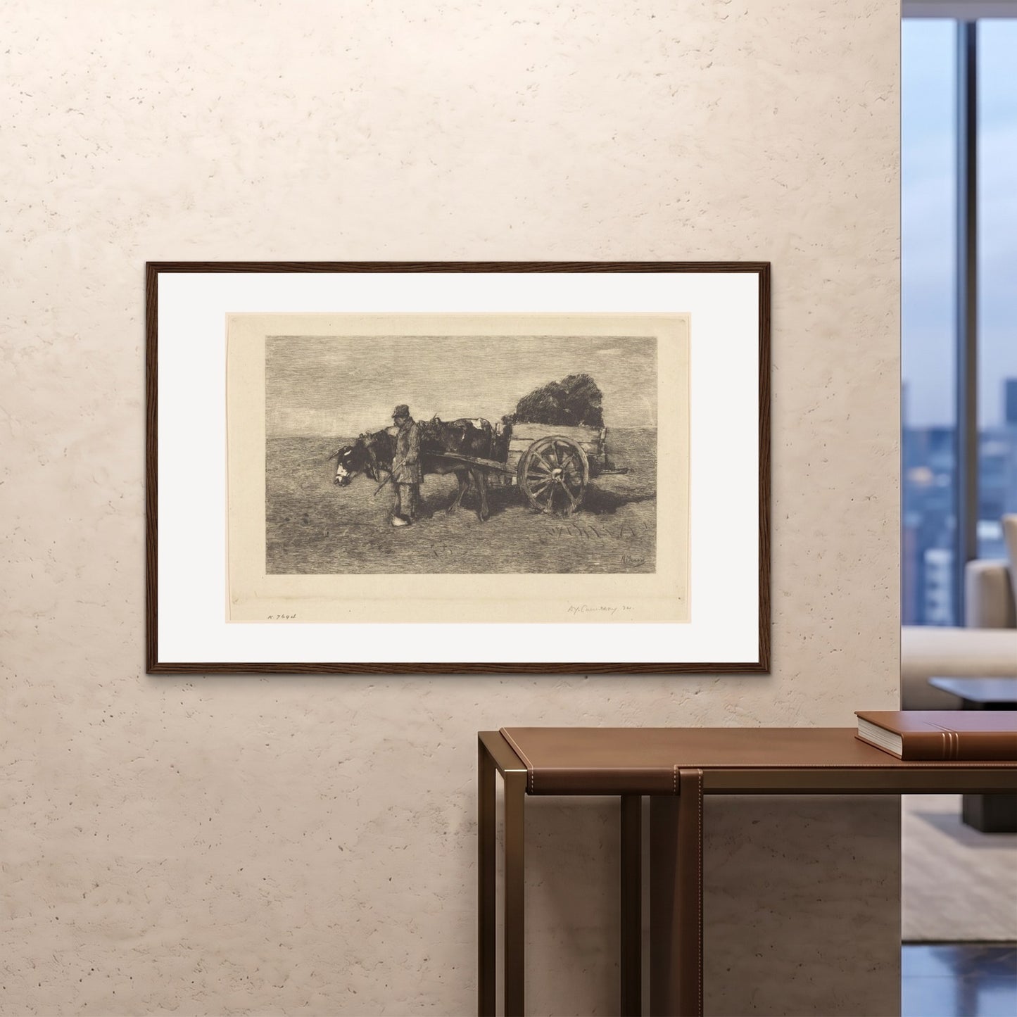 Orlonzo - FRAMED PRINT DARK WOOD 12080cm4832 ROOM