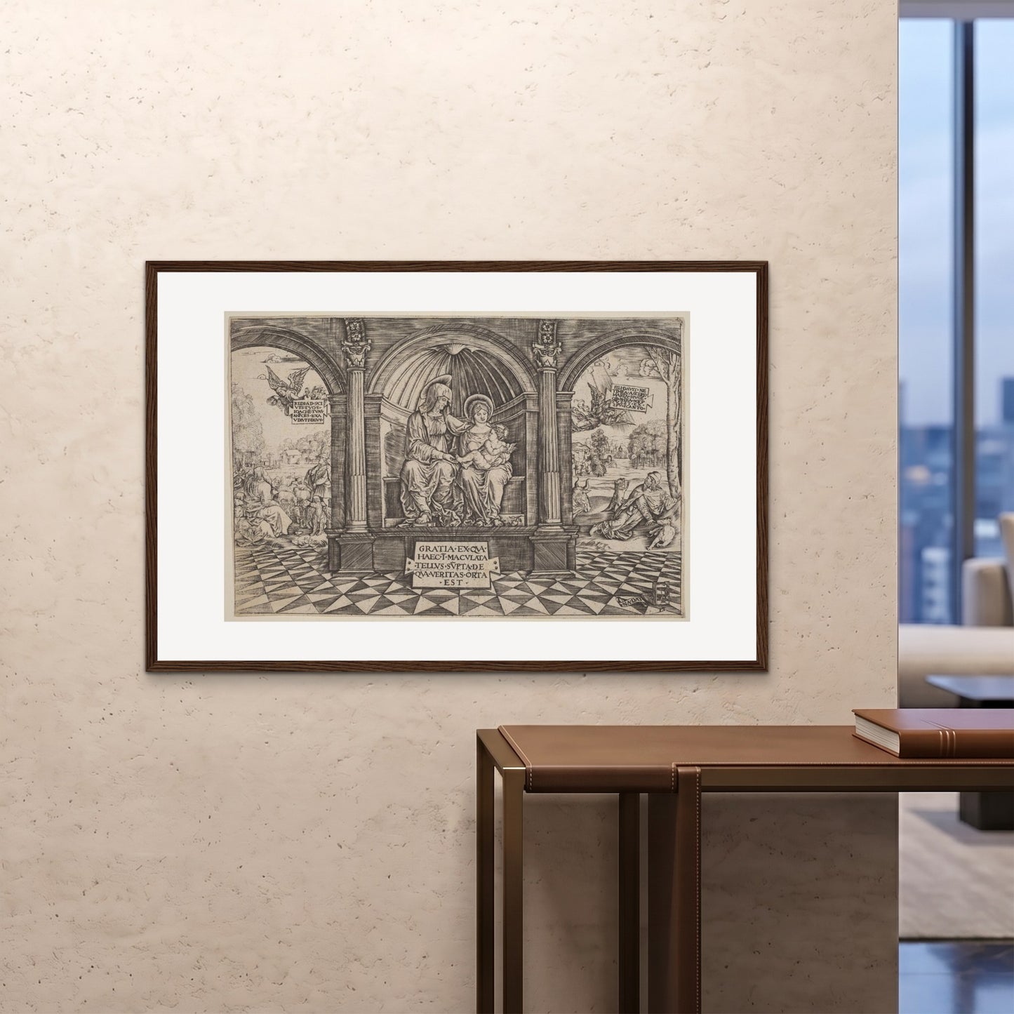 Orlonzo - FRAMED PRINT DARK WOOD 12080cm4832 ROOM