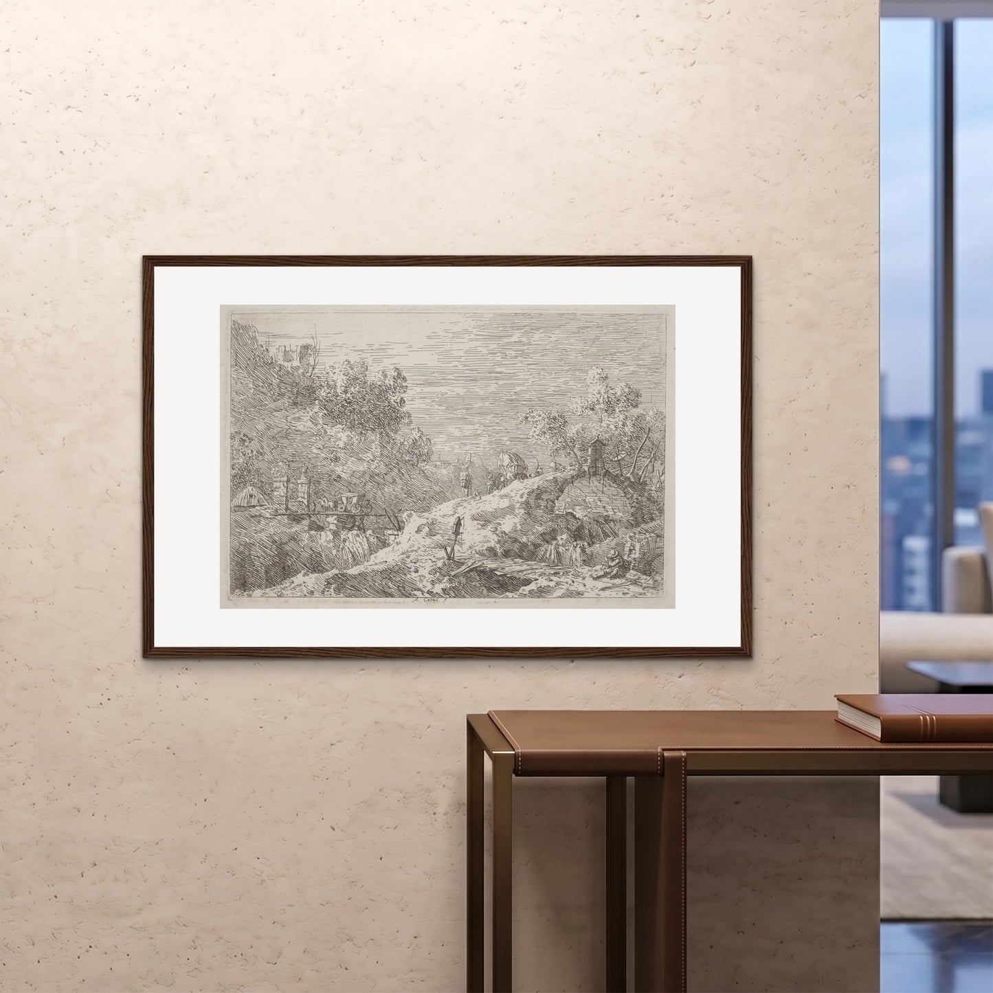 Orlonzo - FRAMED PRINT DARK WOOD 12080cm4832 ROOM