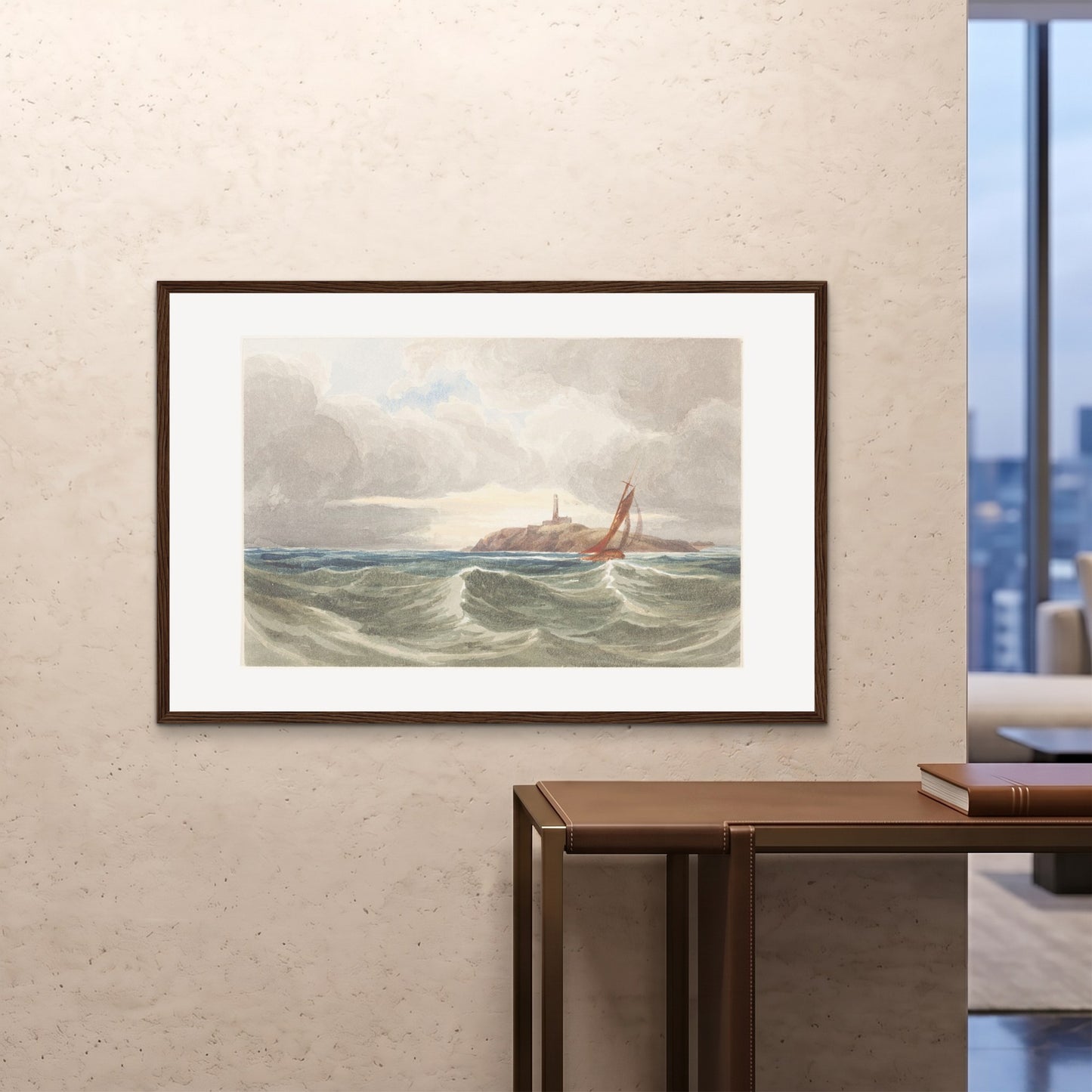 Orlonzo - FRAMED PRINT DARK WOOD 12080cm4832 ROOM