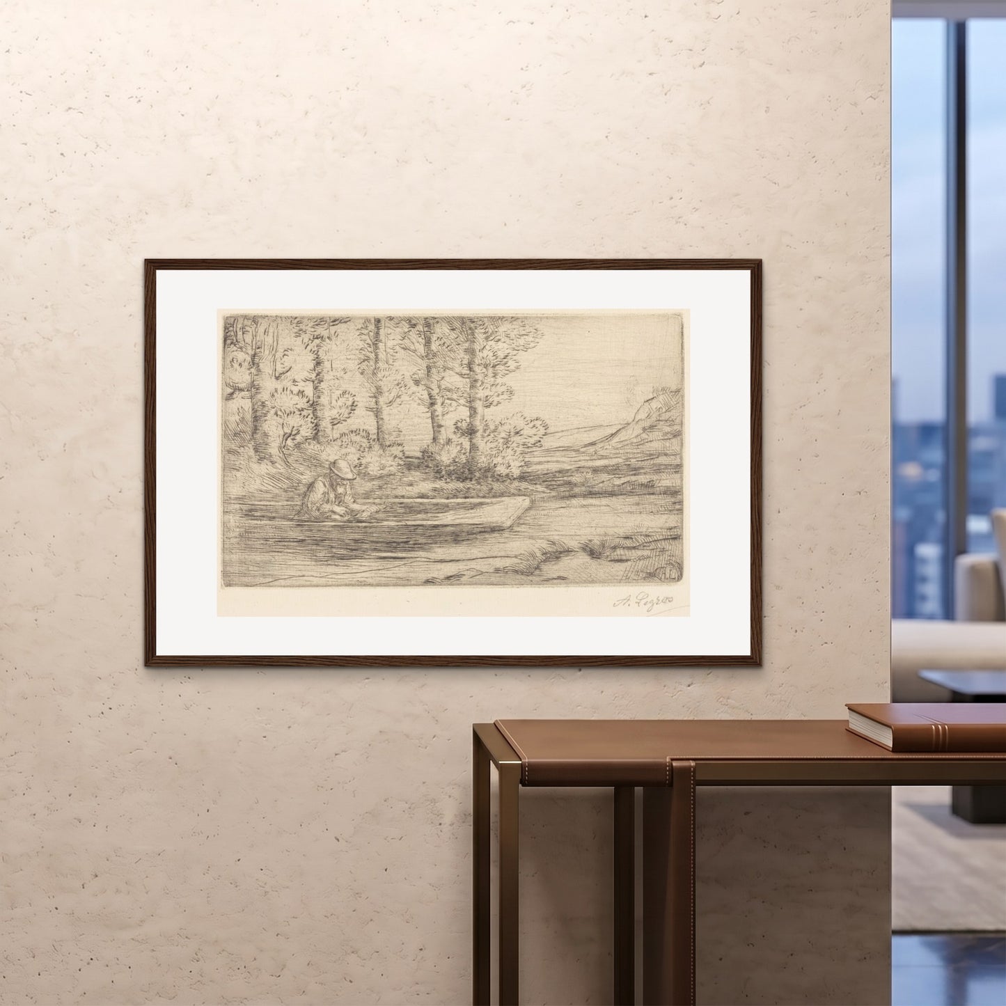 Orlonzo - FRAMED PRINT DARK WOOD 12080cm4832 ROOM
