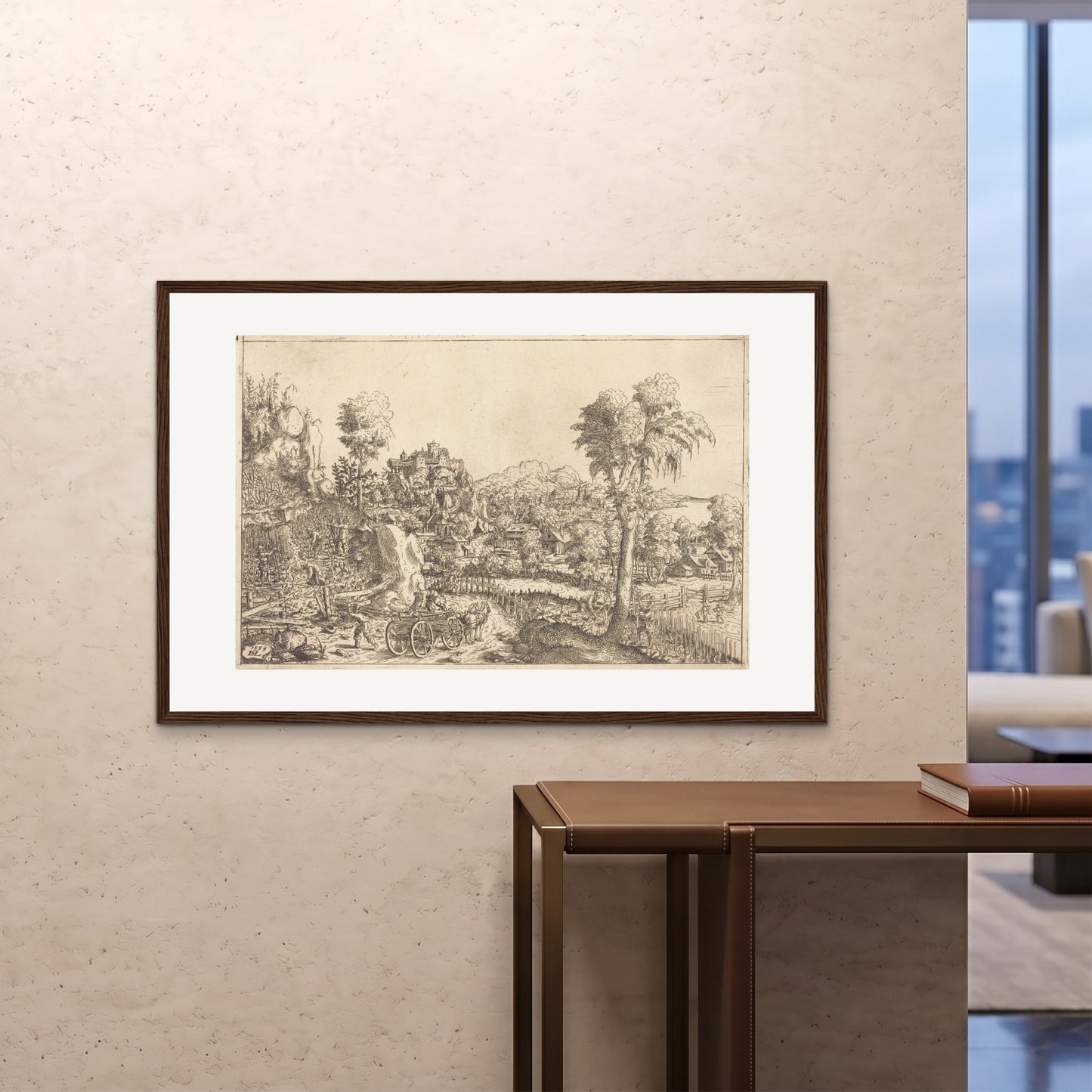 Orlonzo - FRAMED PRINT DARK WOOD 12080cm4832 ROOM