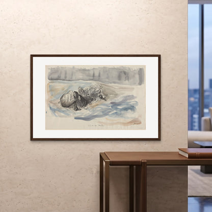 Orlonzo - FRAMED PRINT DARK WOOD 12080cm4832 ROOM