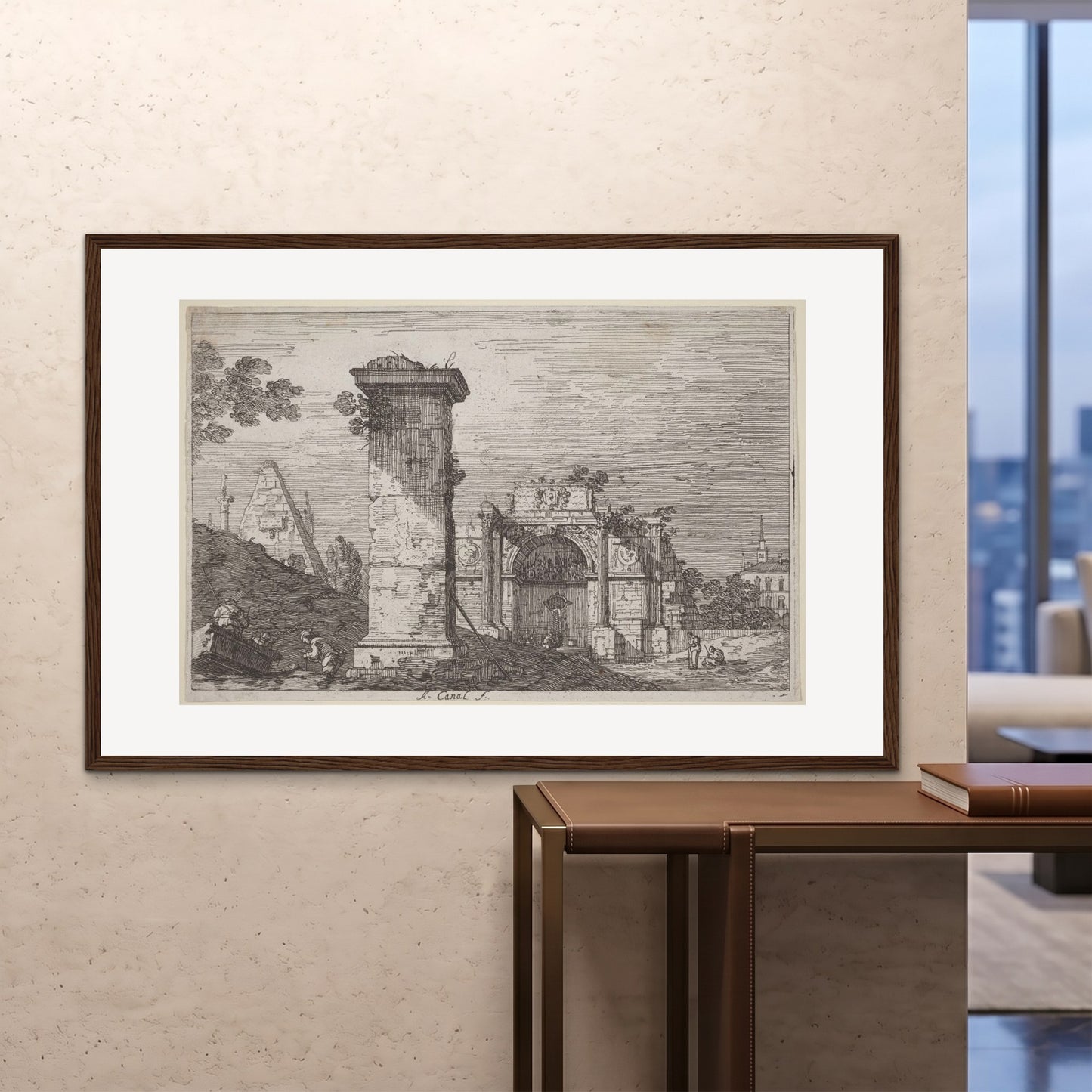 Orlonzo - FRAMED PRINT DARK WOOD 150100cm6040 ROOM
