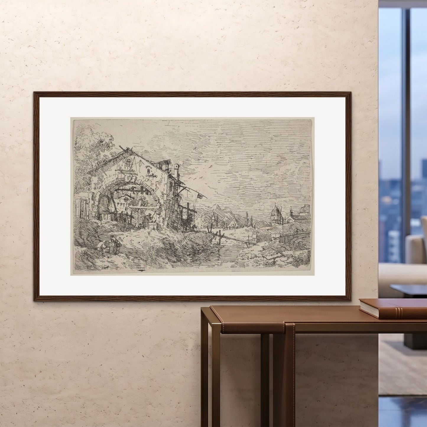 Orlonzo - FRAMED PRINT DARK WOOD 150100cm6040 ROOM