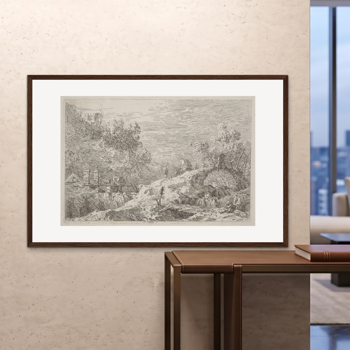 Orlonzo - FRAMED PRINT DARK WOOD 150100cm6040 ROOM