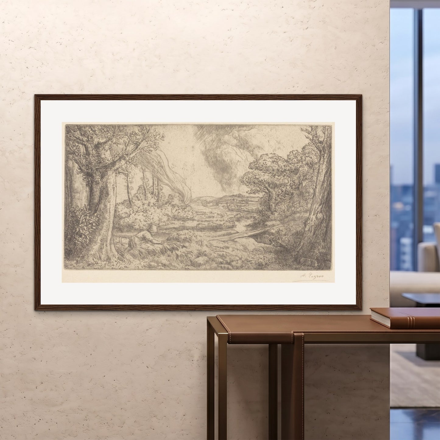 Orlonzo - FRAMED PRINT DARK WOOD 150100cm6040 ROOM