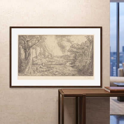 Orlonzo - FRAMED PRINT DARK WOOD 150100cm6040 ROOM