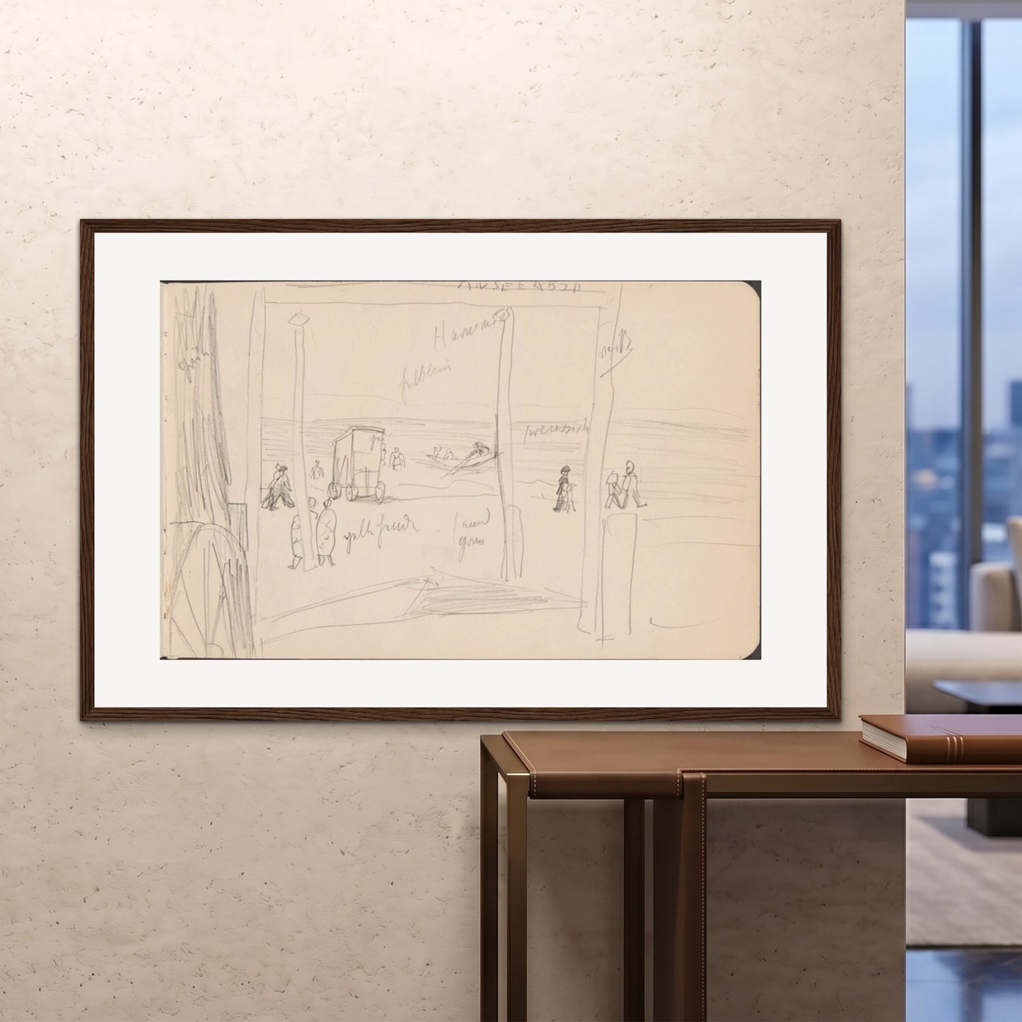 Orlonzo - FRAMED PRINT DARK WOOD 150100cm6040 ROOM