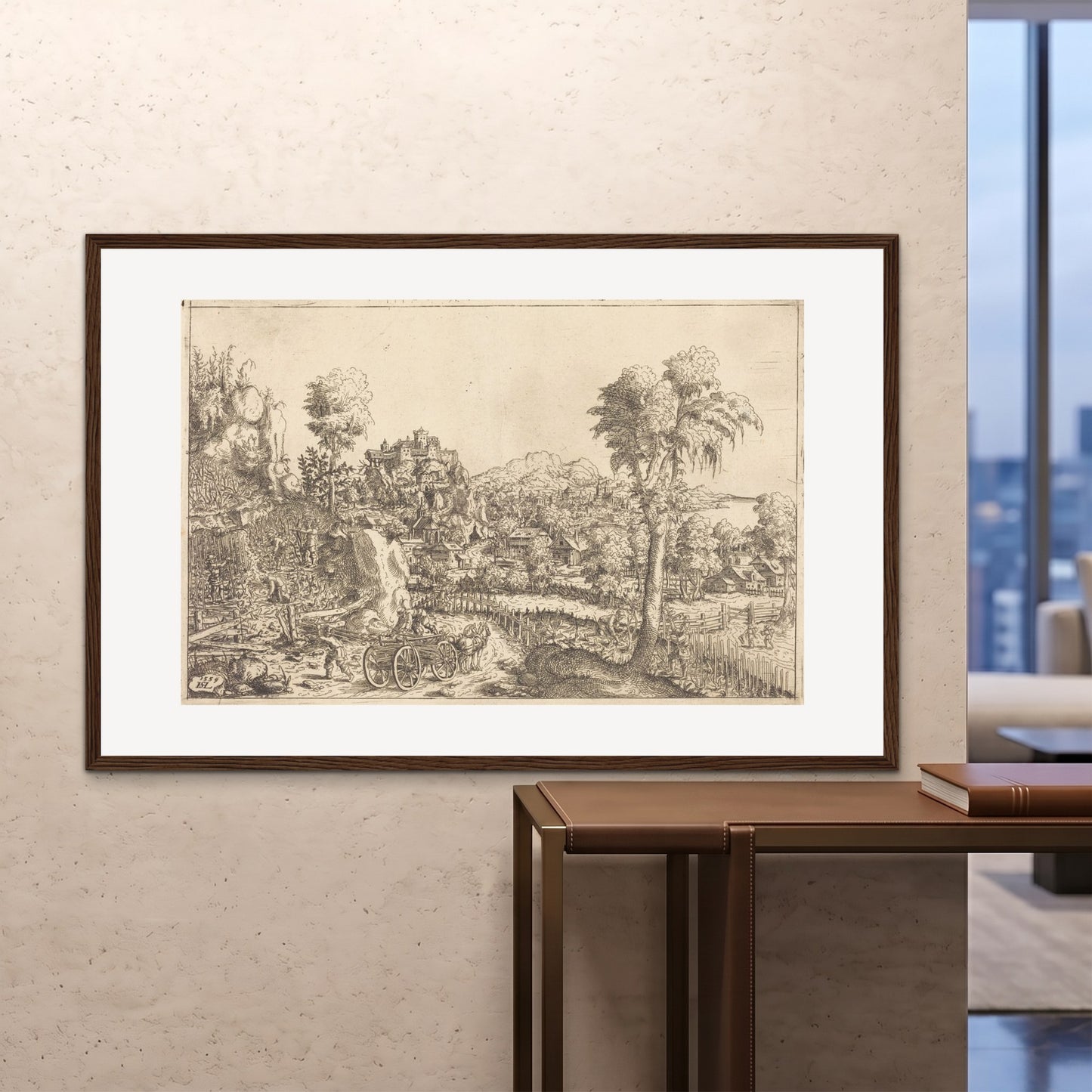 Orlonzo - FRAMED PRINT DARK WOOD 150100cm6040 ROOM