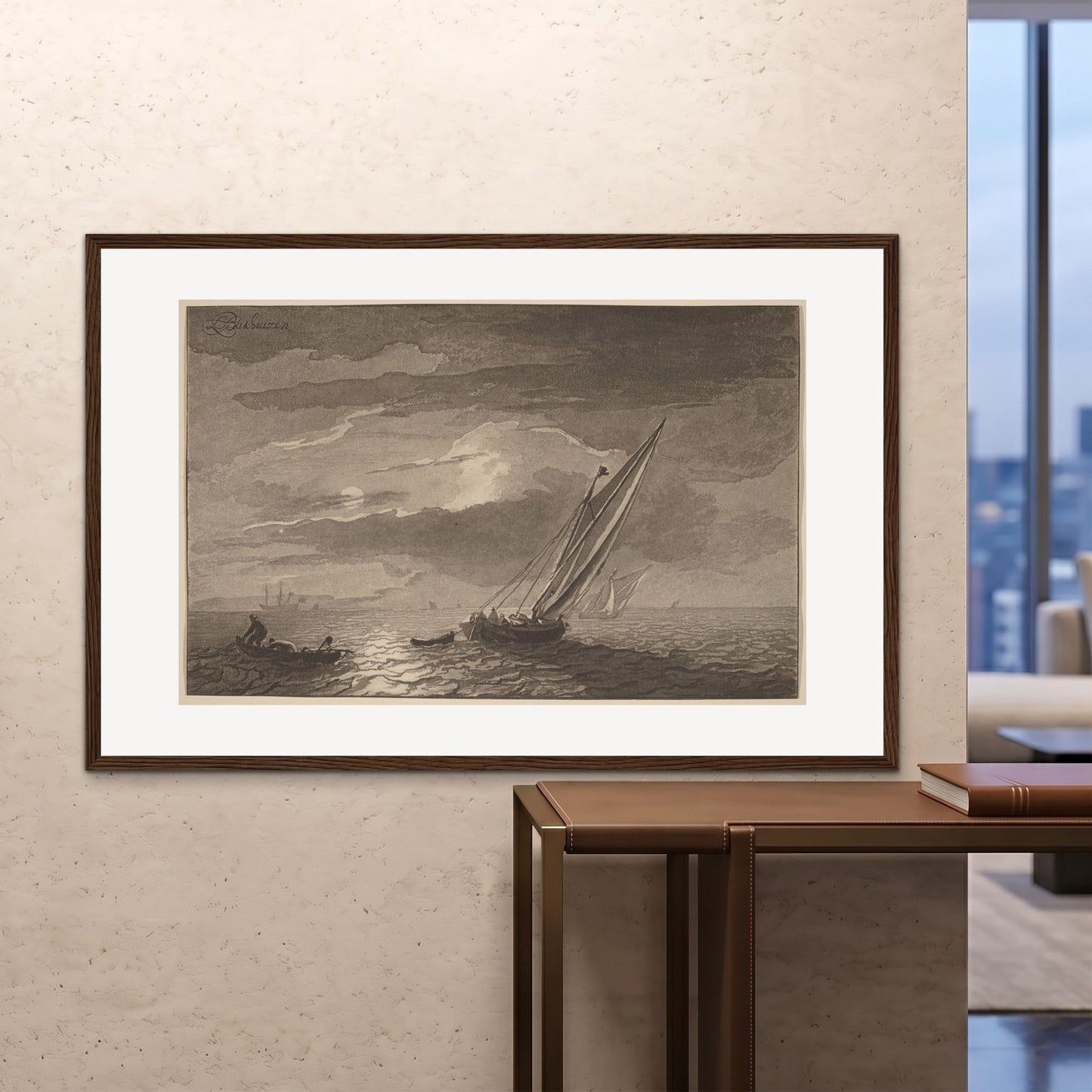Orlonzo - FRAMED PRINT DARK WOOD 150100cm6040 ROOM