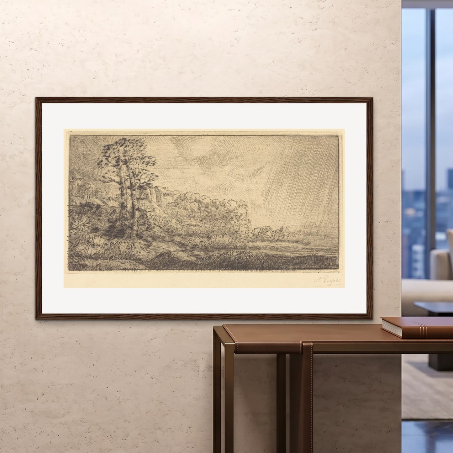 Orlonzo - FRAMED PRINT DARK WOOD 150100cm6040 ROOM