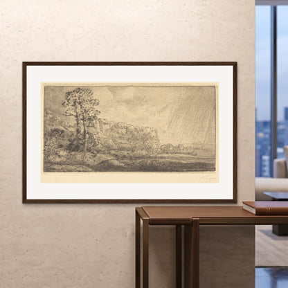 Orlonzo - FRAMED PRINT DARK WOOD 150100cm6040 ROOM