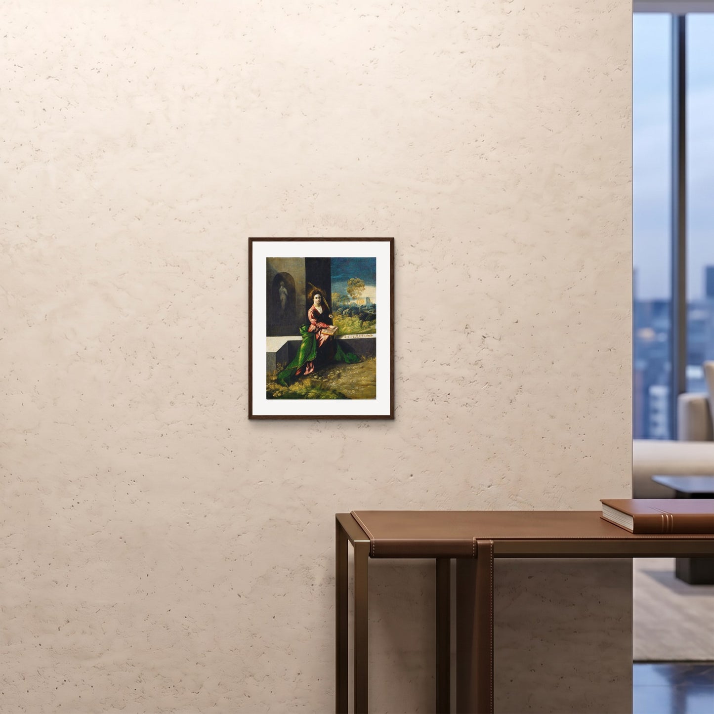 Orlonzo - FRAMED PRINT DARK WOOD 16x2040x50cm ROOM