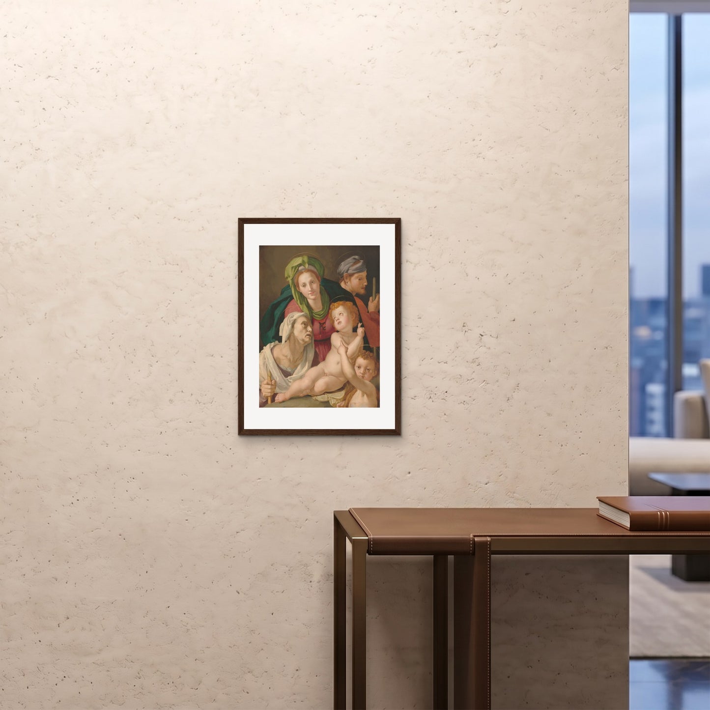 Orlonzo - FRAMED PRINT DARK WOOD 18x2445x60cm ROOM