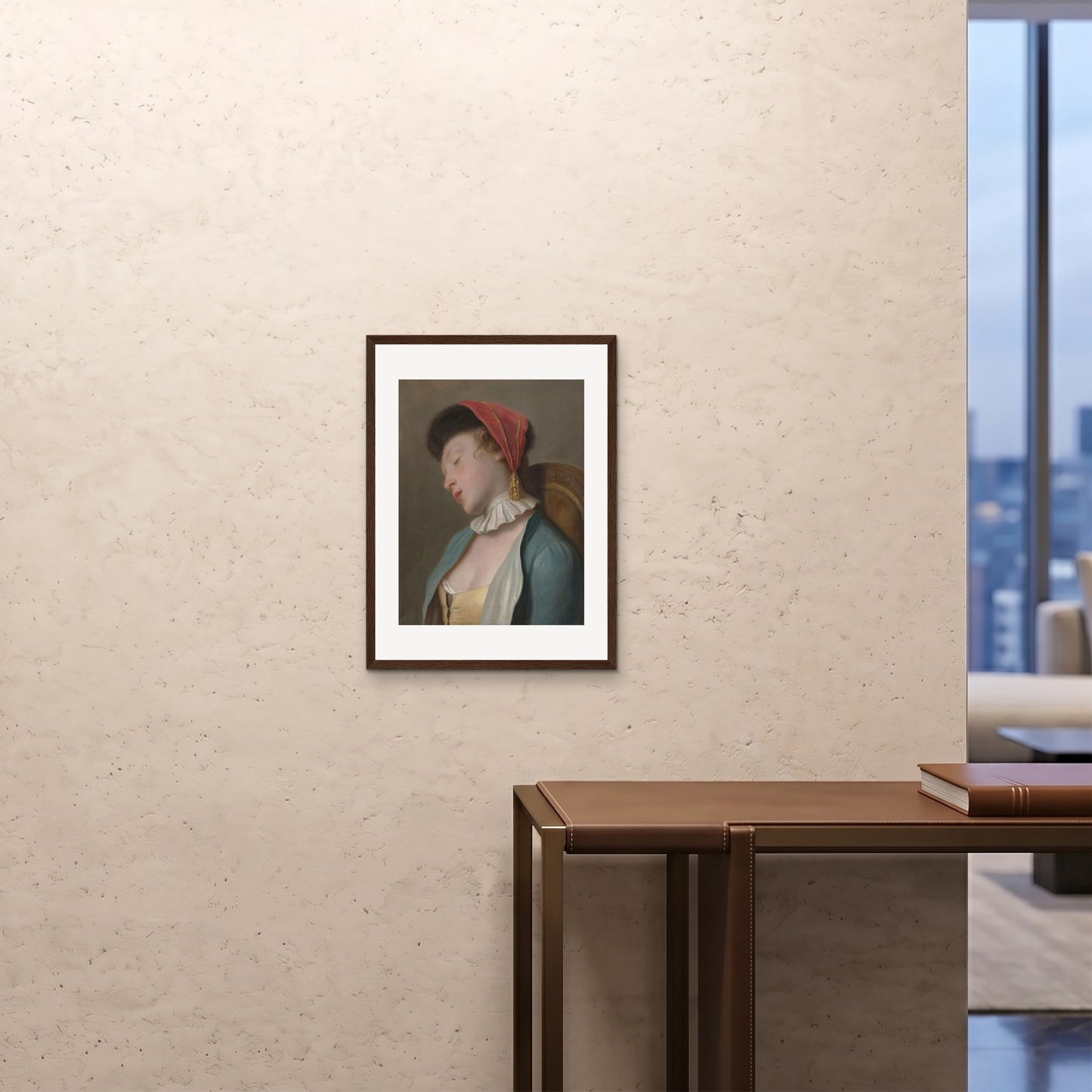 Orlonzo - FRAMED PRINT DARK WOOD 18x2445x60cm ROOM