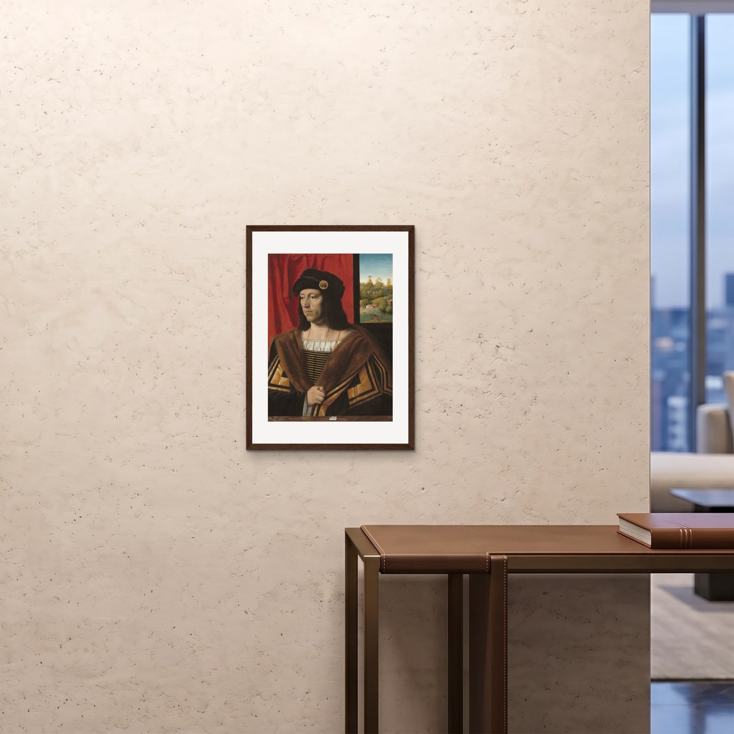 Orlonzo - FRAMED PRINT DARK WOOD 18x2445x60cm ROOM