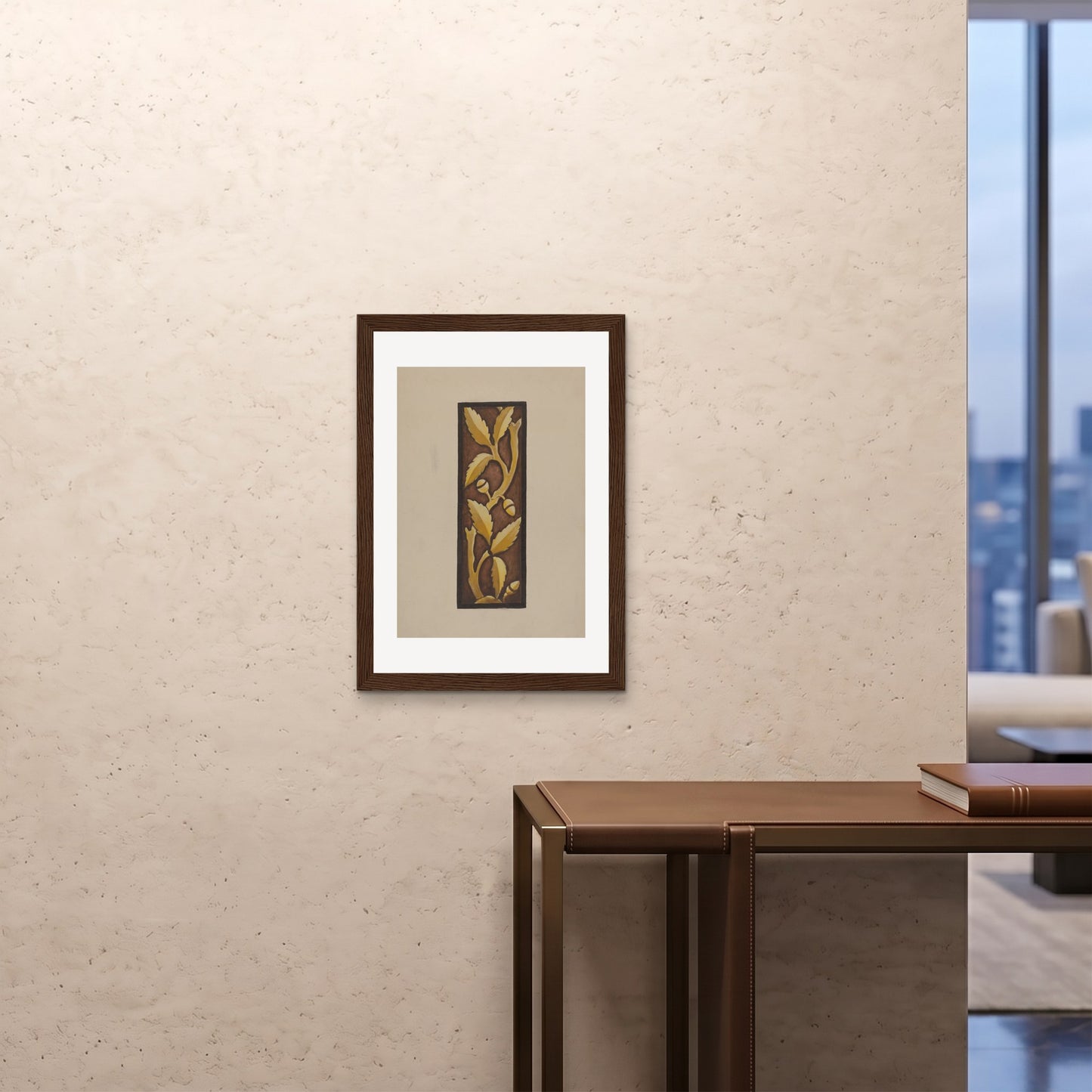 Orlonzo - FRAMED PRINT DARK WOOD 20x2850x70cm ROOM