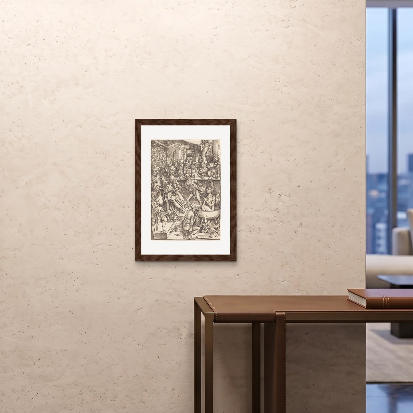 Orlonzo - FRAMED PRINT DARK WOOD 20x2850x70cm ROOM