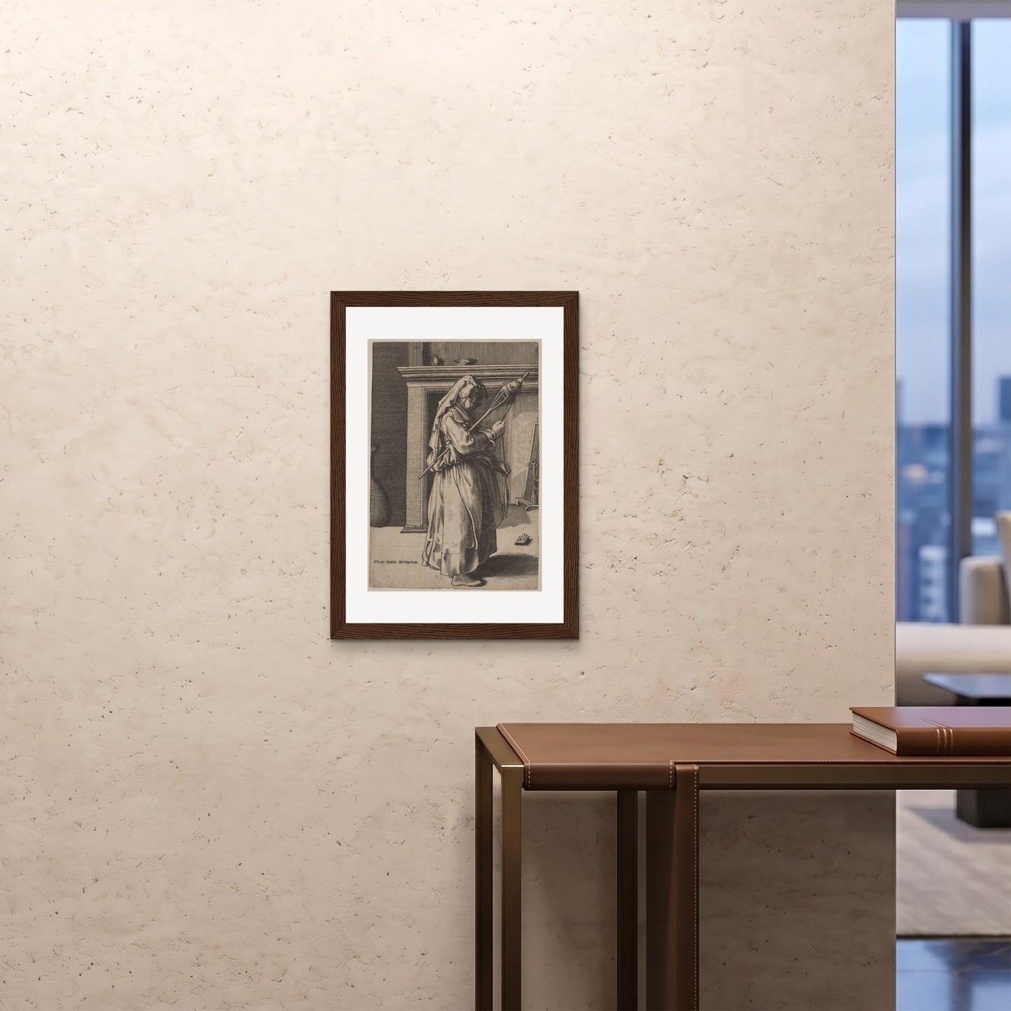 Orlonzo - FRAMED PRINT DARK WOOD 20x2850x70cm ROOM