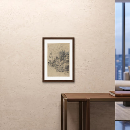 Orlonzo - FRAMED PRINT DARK WOOD 20x2850x70cm ROOM