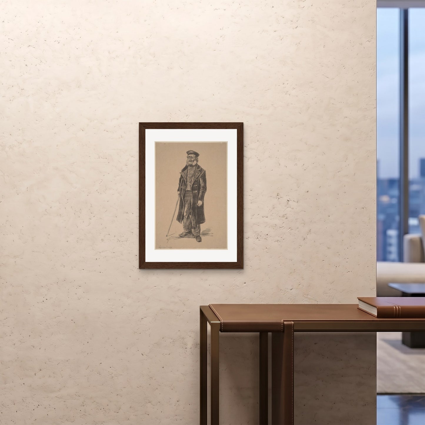 Orlonzo - FRAMED PRINT DARK WOOD 20x2850x70cm ROOM
