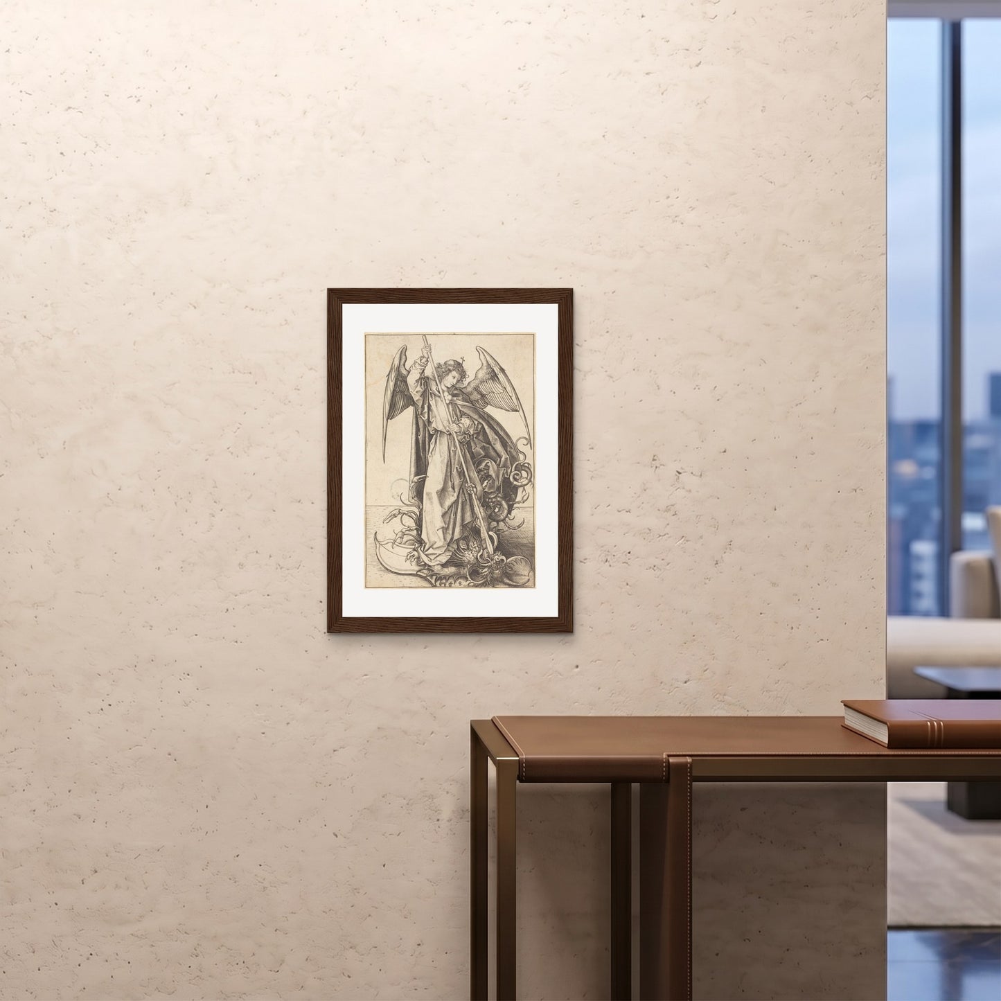 Orlonzo - FRAMED PRINT DARK WOOD 20x2850x70cm ROOM
