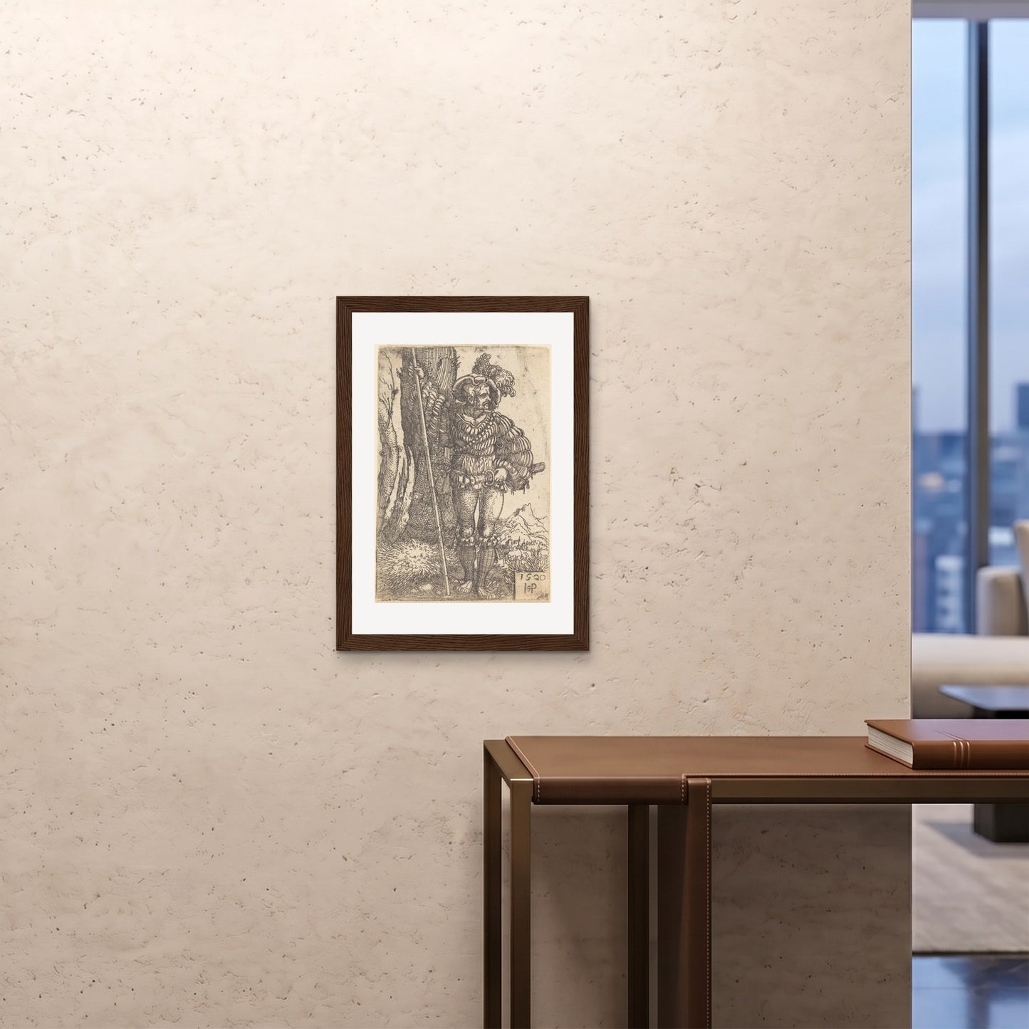 Orlonzo - FRAMED PRINT DARK WOOD 20x2850x70cm ROOM