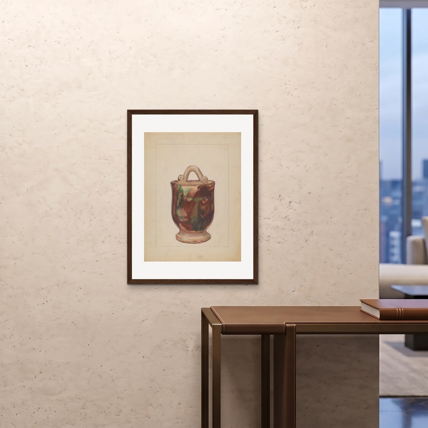 Orlonzo - FRAMED PRINT DARK WOOD 24x3260x80cm ROOM