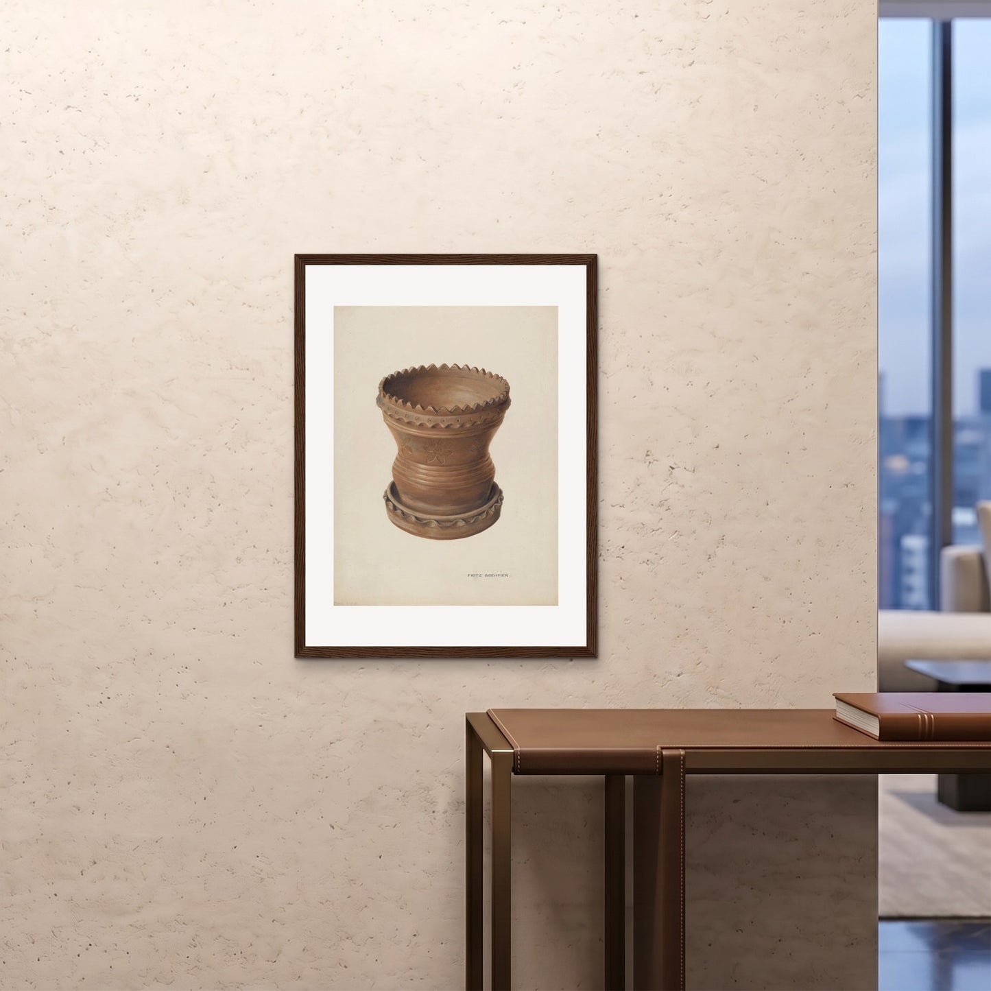 Orlonzo - FRAMED PRINT DARK WOOD 24x3260x80cm ROOM