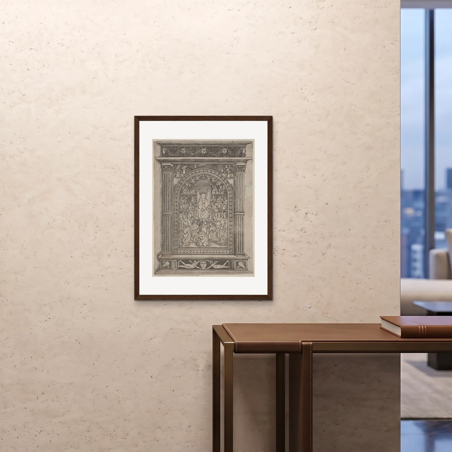Orlonzo - FRAMED PRINT DARK WOOD 24x3260x80cm ROOM