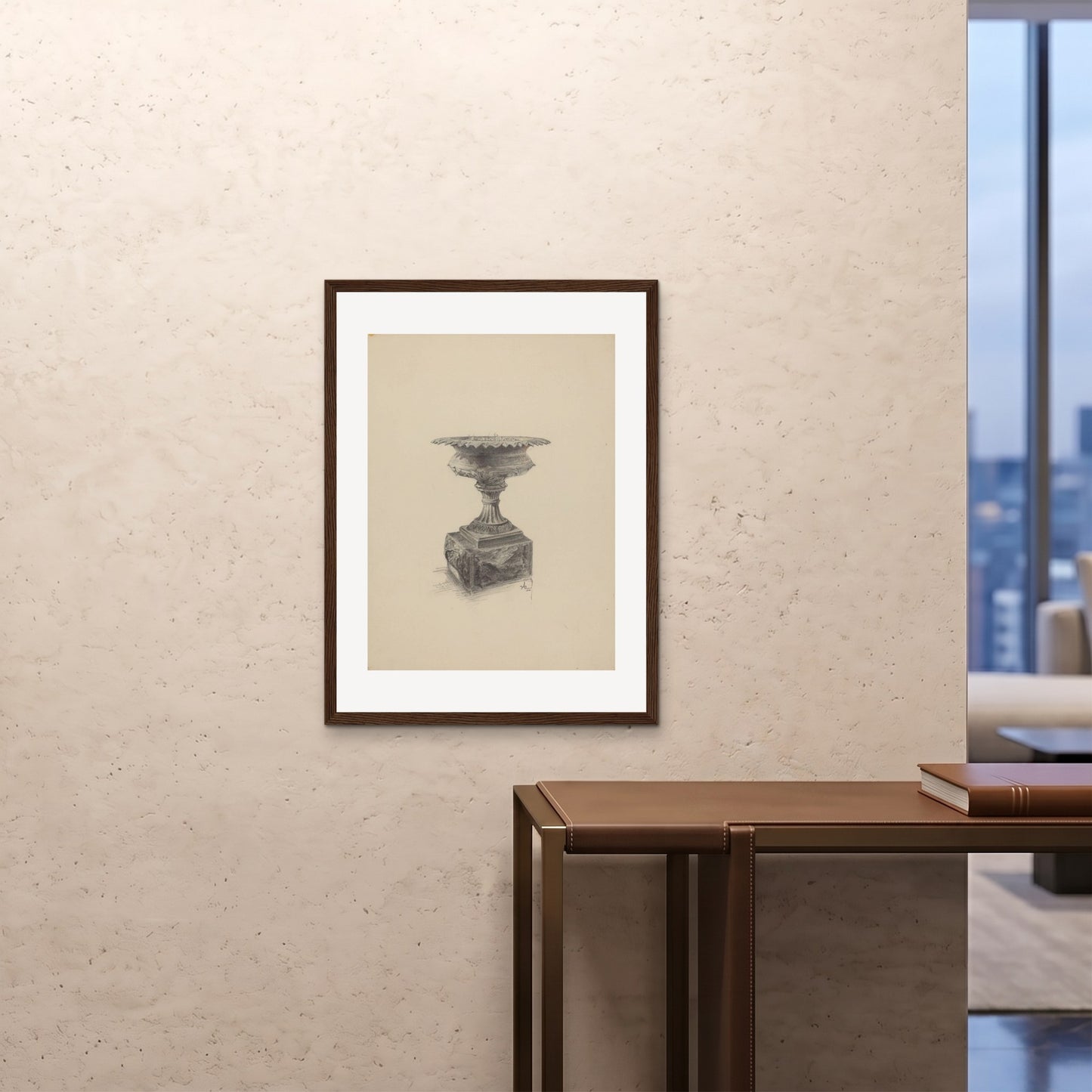Orlonzo - FRAMED PRINT DARK WOOD 24x3260x80cm ROOM
