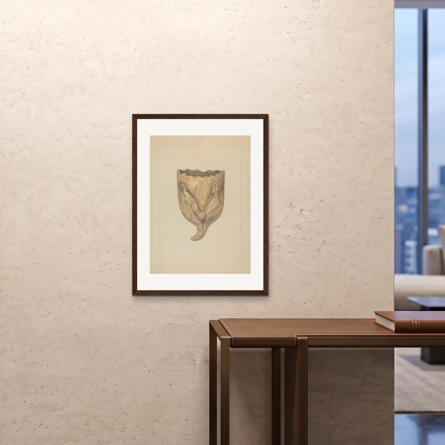 Orlonzo - FRAMED PRINT DARK WOOD 24x3260x80cm ROOM