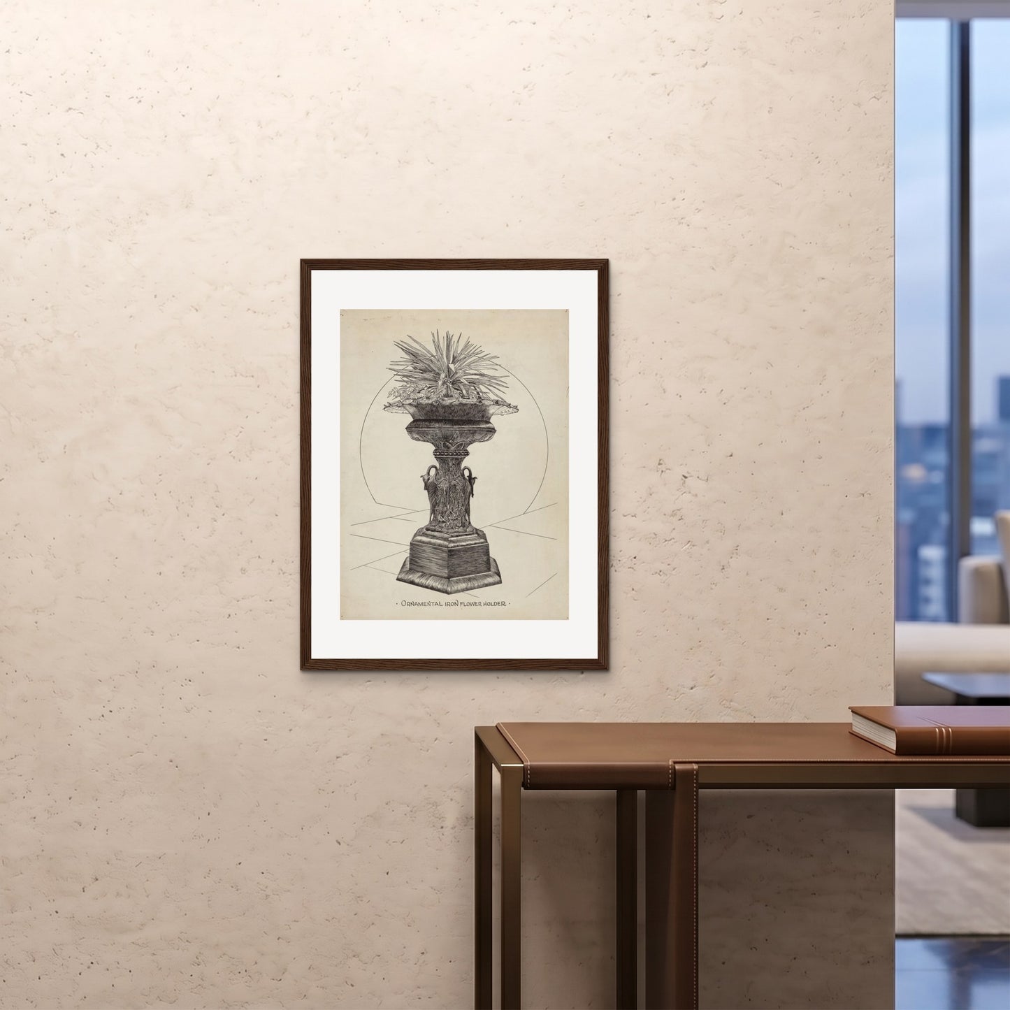 Orlonzo - FRAMED PRINT DARK WOOD 24x3260x80cm ROOM