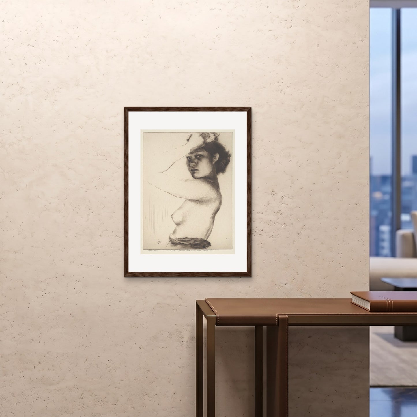 Orlonzo - FRAMED PRINT DARK WOOD 24x3260x80cm ROOM