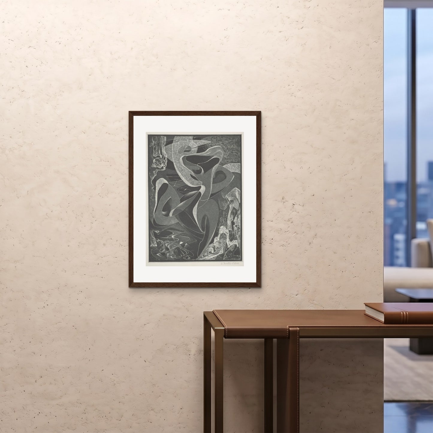 Orlonzo - FRAMED PRINT DARK WOOD 24x3260x80cm ROOM