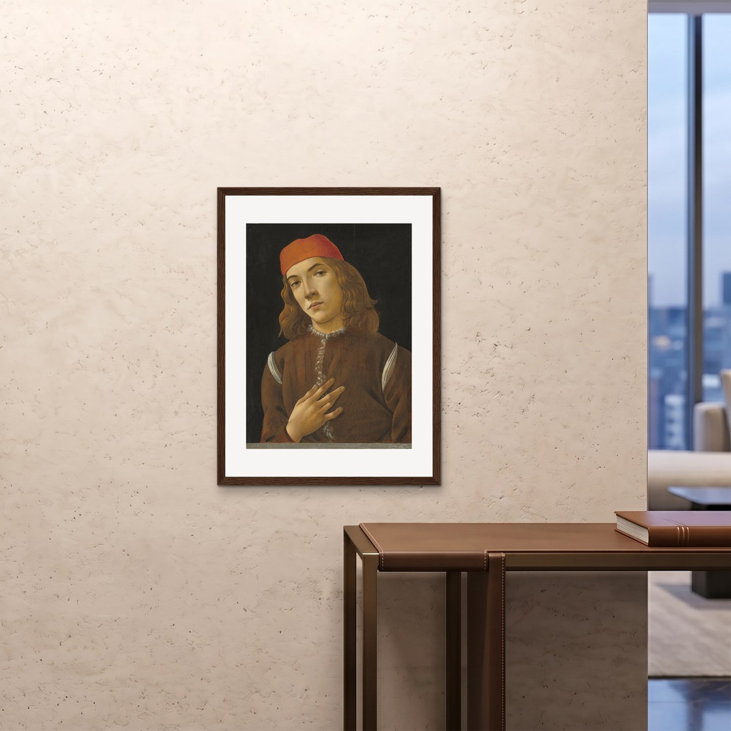 Orlonzo - FRAMED PRINT DARK WOOD 24x3260x80cm ROOM