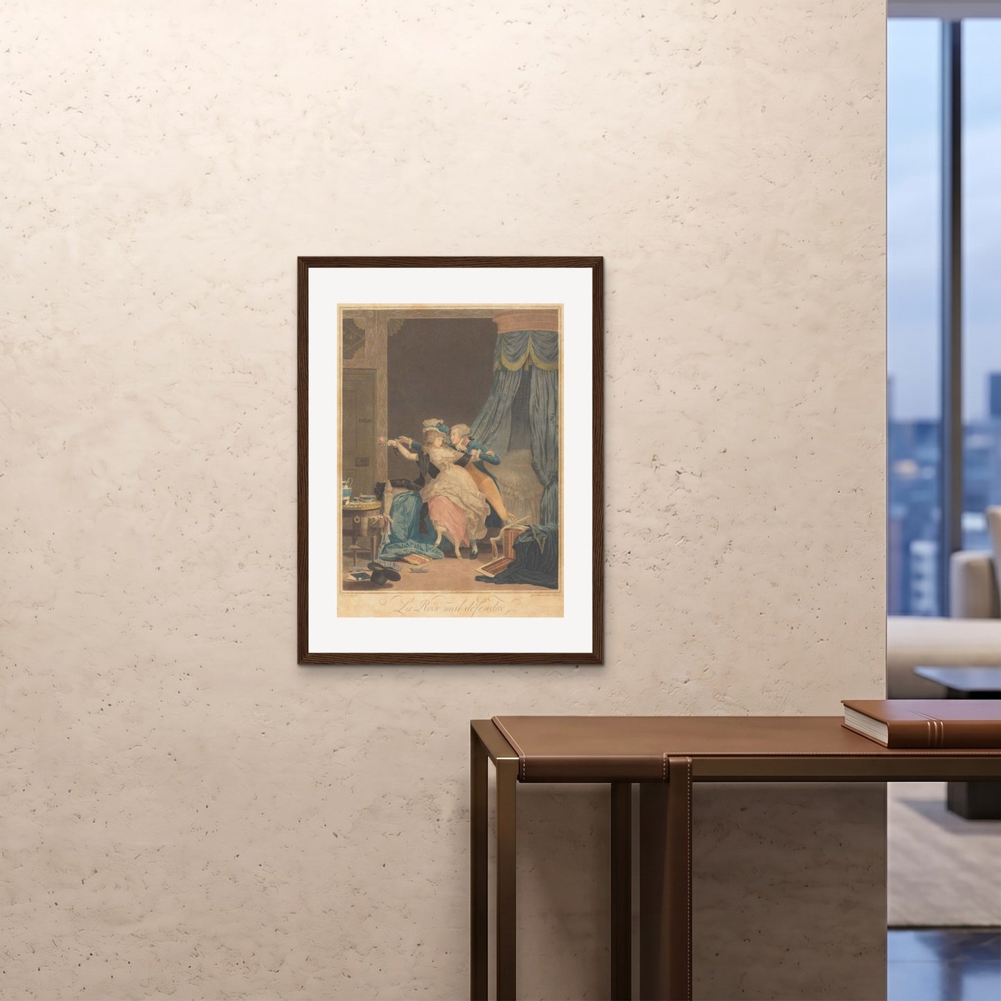 Orlonzo - FRAMED PRINT DARK WOOD 24x3260x80cm ROOM