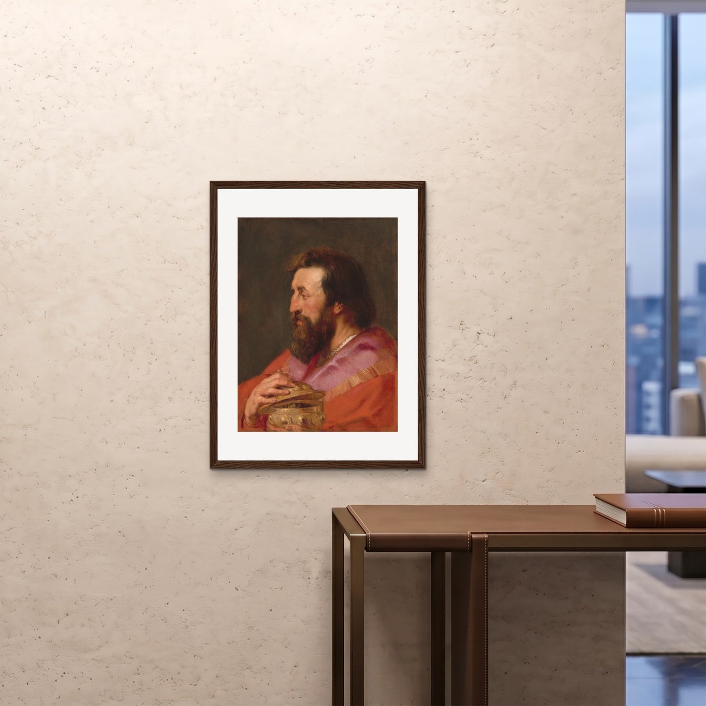 Orlonzo - FRAMED PRINT DARK WOOD 24x3260x80cm ROOM