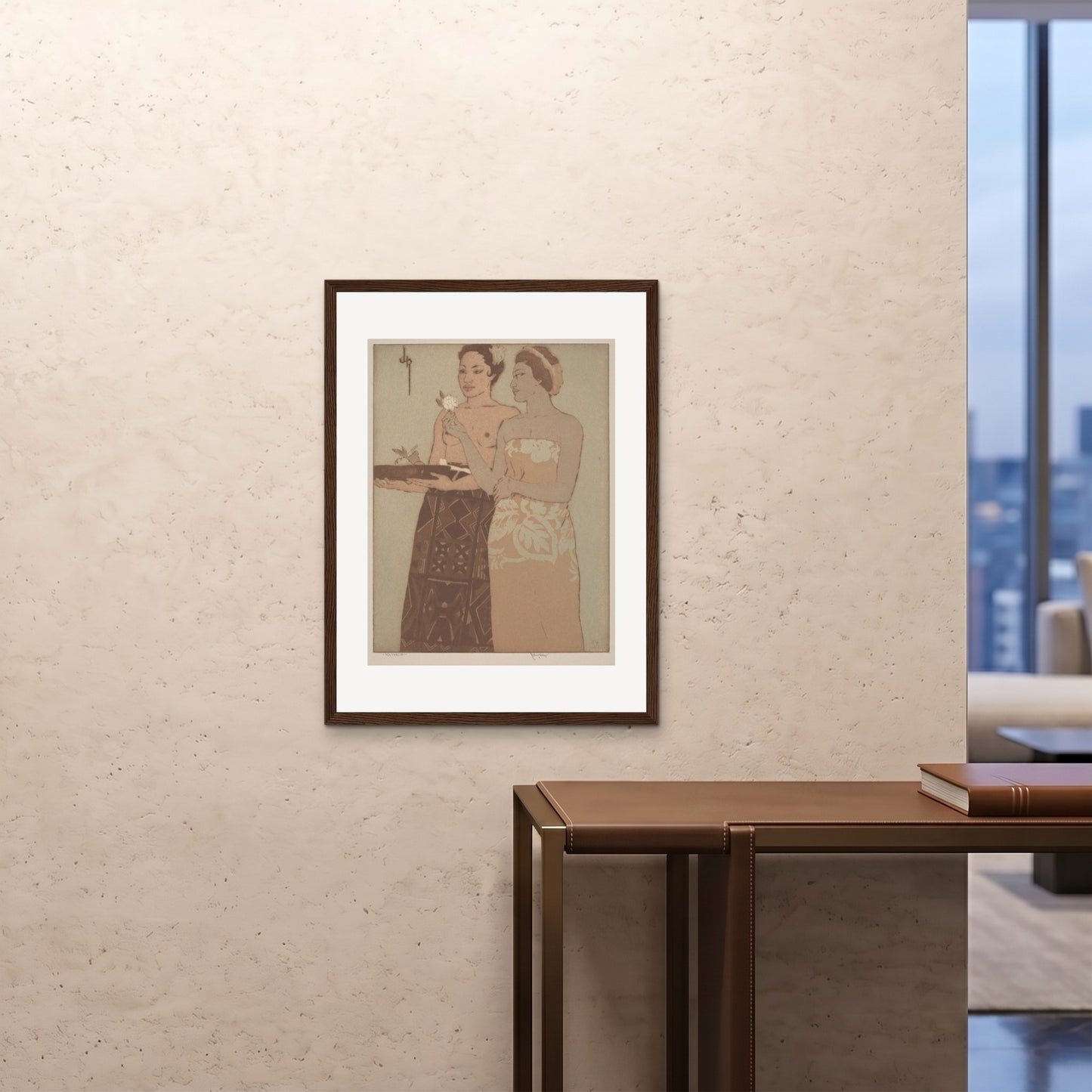 Orlonzo - FRAMED PRINT DARK WOOD 24x3260x80cm ROOM