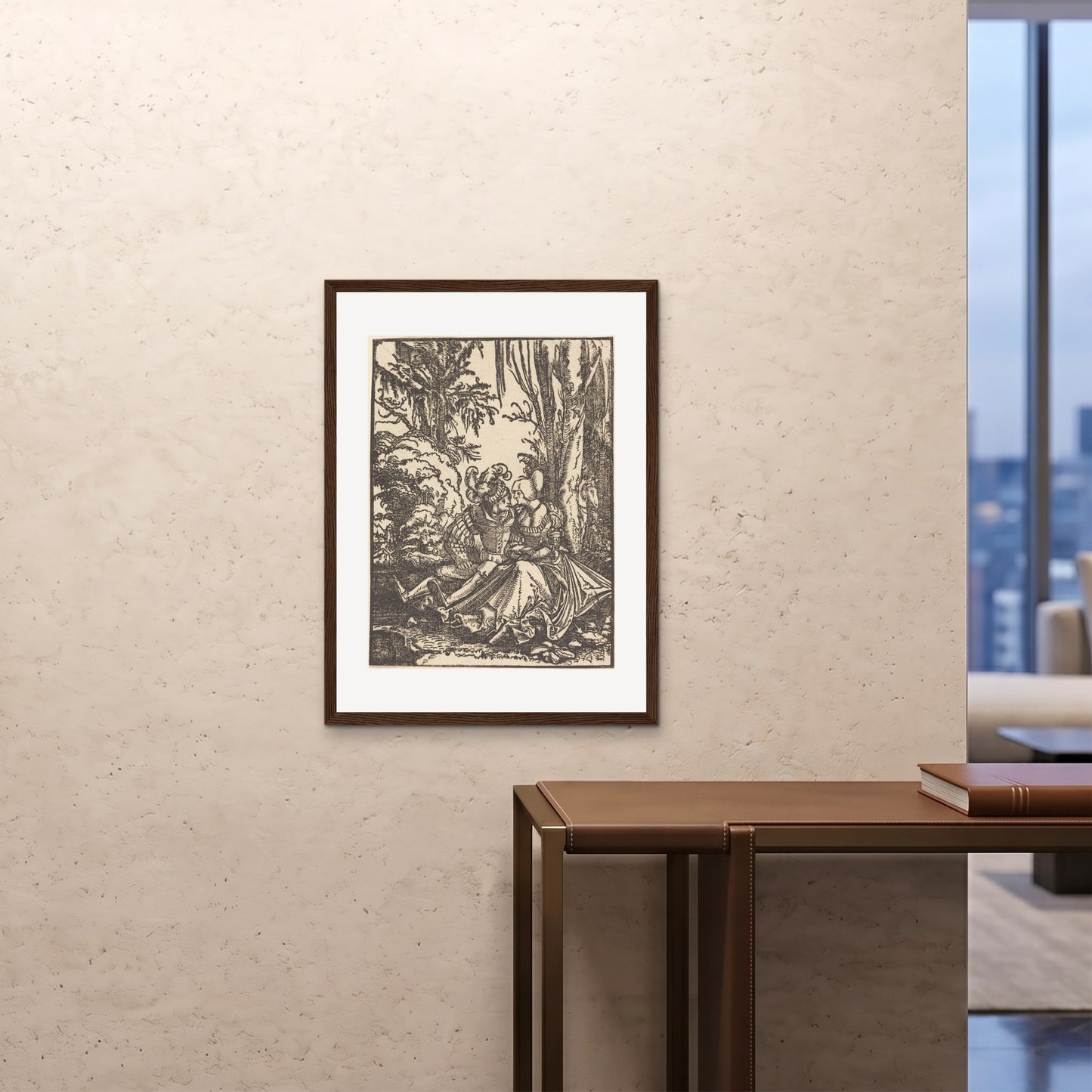 Orlonzo - FRAMED PRINT DARK WOOD 24x3260x80cm ROOM