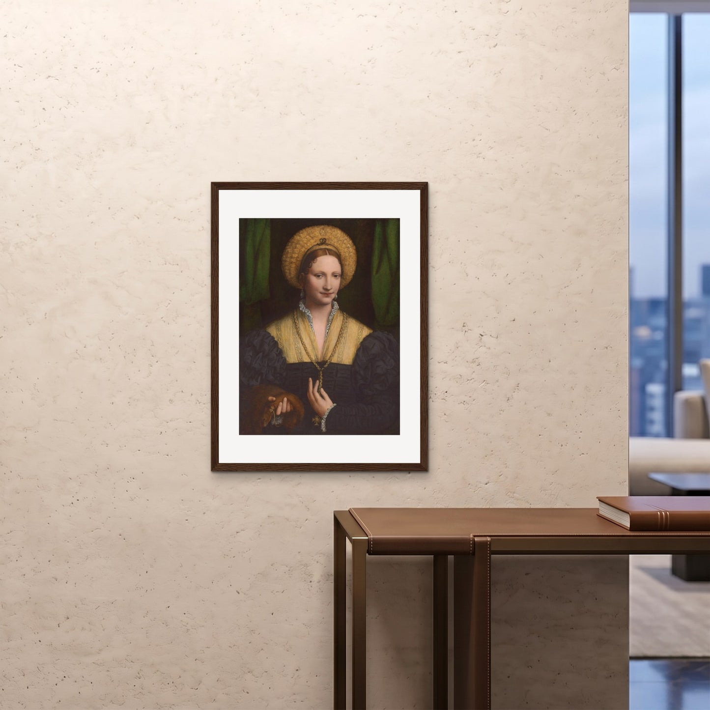 Orlonzo - FRAMED PRINT DARK WOOD 24x3260x80cm ROOM