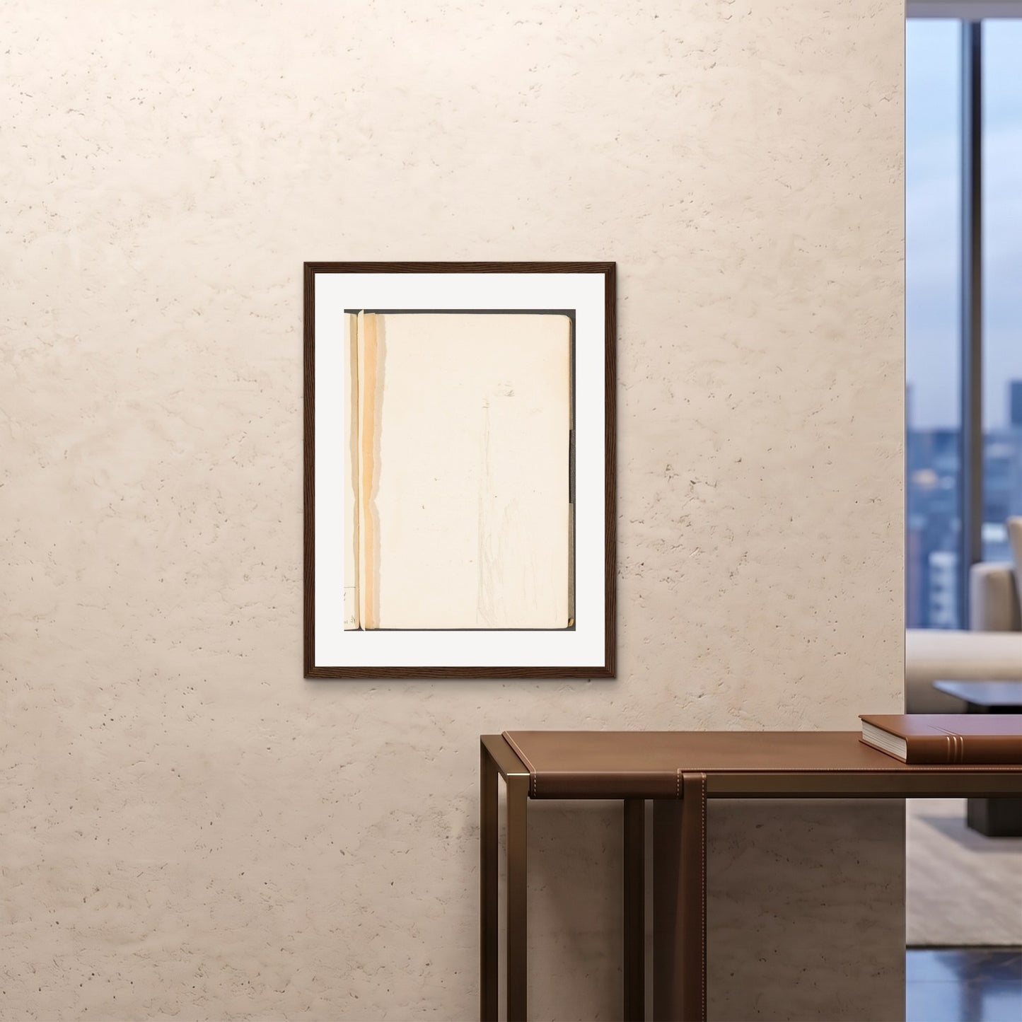 Orlonzo - FRAMED PRINT DARK WOOD 24x3260x80cm ROOM