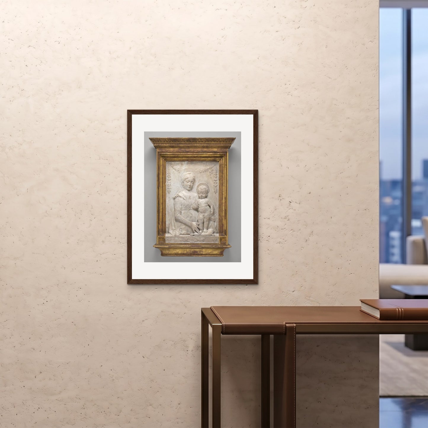 Orlonzo - FRAMED PRINT DARK WOOD 24x3260x80cm ROOM