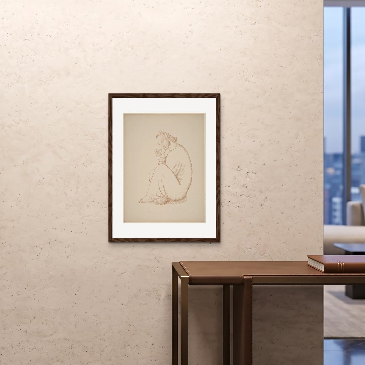 Orlonzo - FRAMED PRINT DARK WOOD 24x3260x80cm ROOM