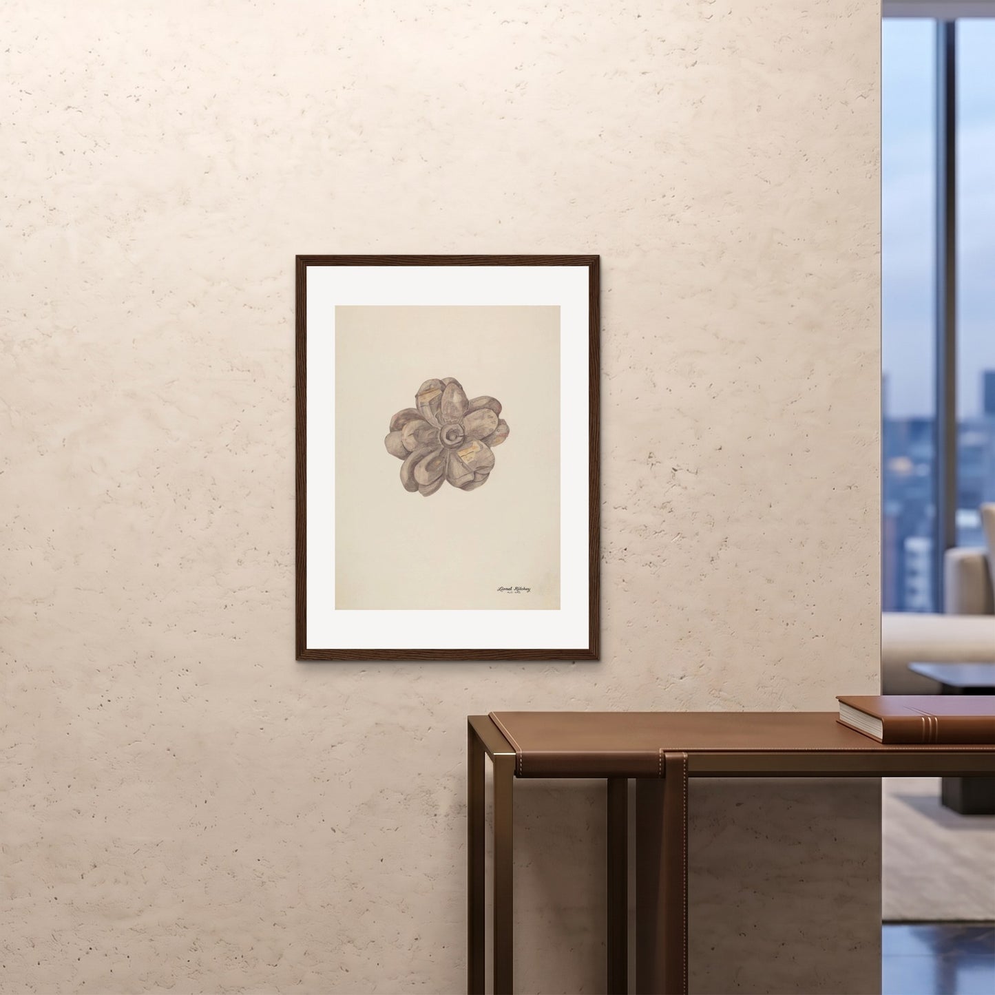 Orlonzo - FRAMED PRINT DARK WOOD 24x3260x80cm ROOM