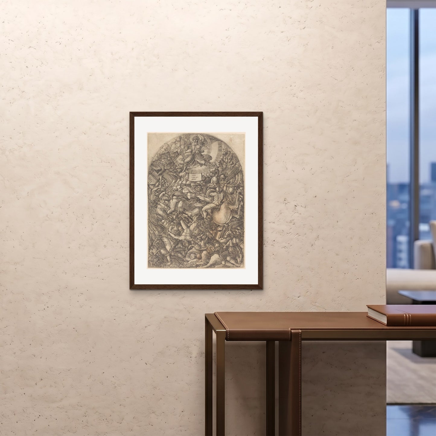Orlonzo - FRAMED PRINT DARK WOOD 24x3260x80cm ROOM